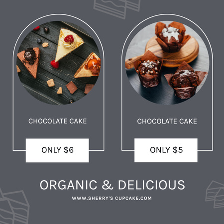 Modèle de visuel Baking Offer with Sweet Chocolate Cakes - Instagram