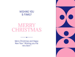 Christmas and New Year Wishes with Bauhaus Pattern