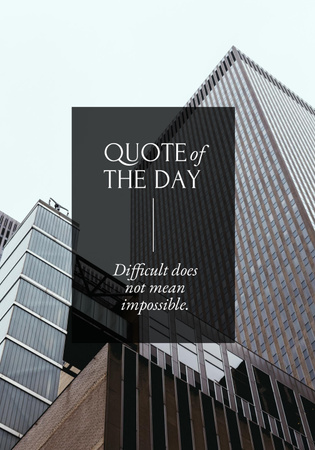 Business Quote with City Skyscrapers Poster 28x40in Modelo de Design