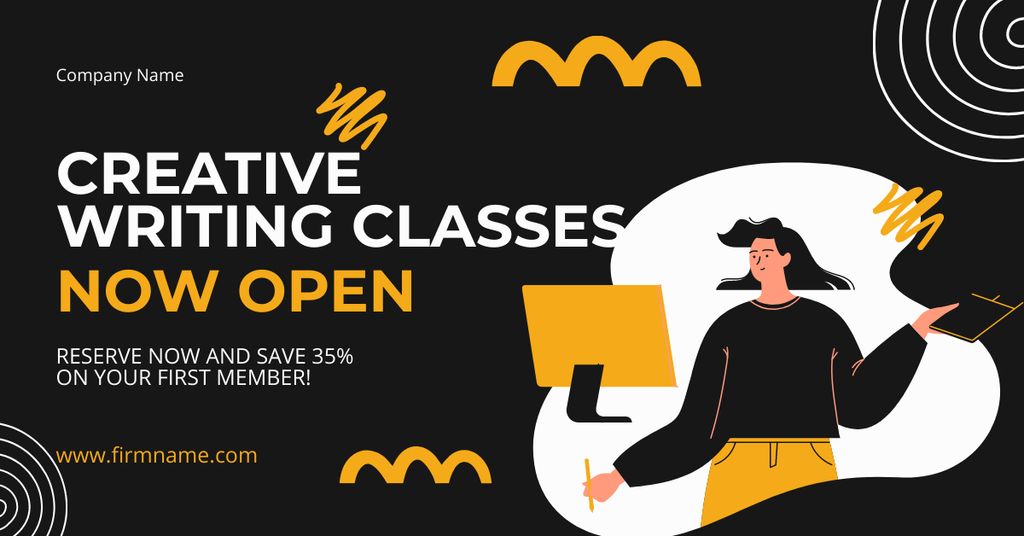 Flawless Content Writing Classes Offer With Discounts Facebook AD – шаблон для дизайну