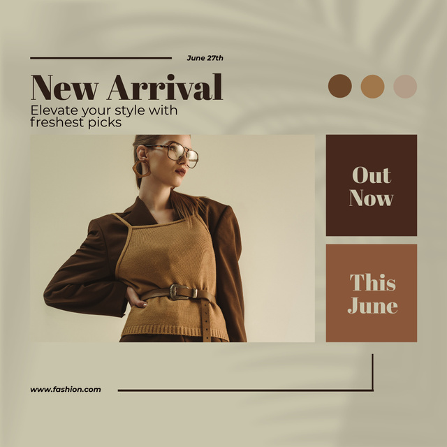 Advertisement for New Arrival of Stylish Clothes Instagram Design Template