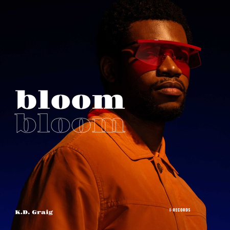 Man wearing Orange outfit and Sunglasses Album Coverデザインテンプレート