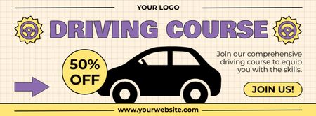 Comprehensive Driving School Course At Disounted Rates Facebook cover Design Template