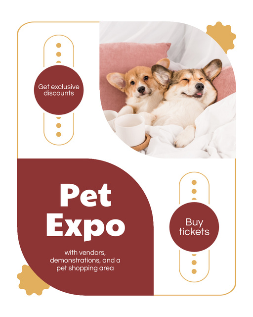 Cute Corgi Puppies at Pet Expo Instagram Post Verticalデザインテンプレート