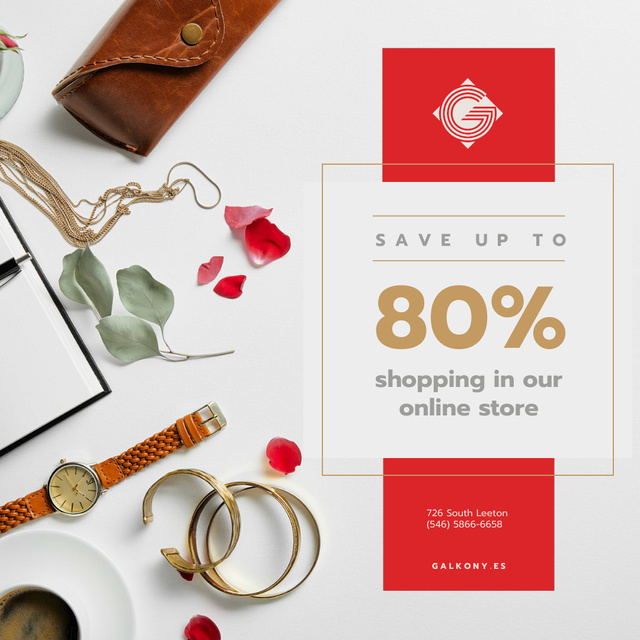 Accessories Sale Fashion Look Composition Animated Post Design Template