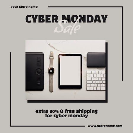 Cyber ​​Monday Sale Announcement Instagram tervezősablon