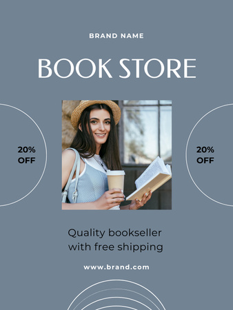 Girl Reading Book Poster US Design Template