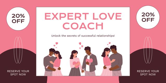 Reserve Love Coach Services at Reduced Price Twitter Design Template