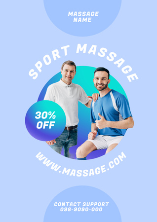 Sports Massage and Rehabilitation Training Poster Design Template