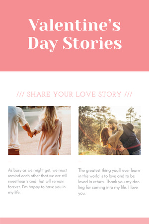 Valentine's Day Stories with Loving Couple Pinterest Design Template