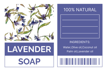 High Quality Lavender Soap Offer Label Design Template