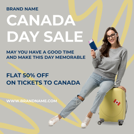 Designvorlage Canada Day Ticket Discount für Instagram