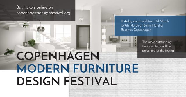 Copenhagen modern furniture design festival Facebook AD tervezősablon