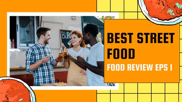 Street Food Reviews Ad Youtube Thumbnail tervezősablon