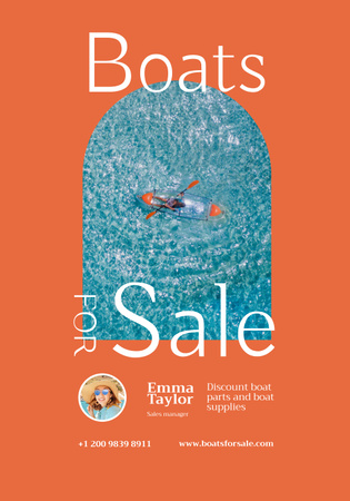 Boat Sale Ad Poster 28x40in Design Template