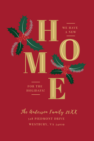 Home for the Holidays Invitation Pinterest Design Template