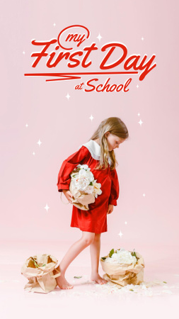 Back to School with Cute Little Girl Instagram Story Modelo de Design