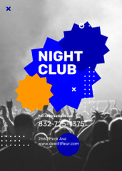 Club Invitation with DJ Playing at Party