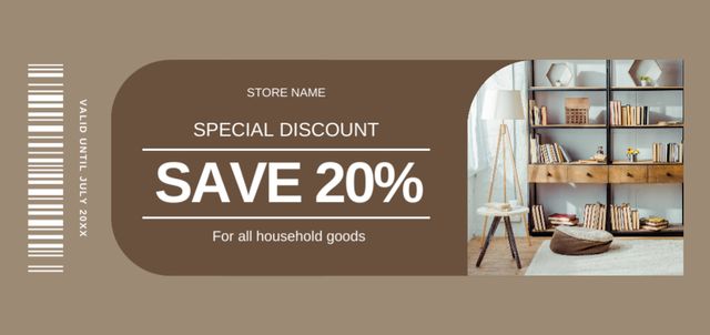 Household Goods and Modern Interior Accessories Sale Offer Coupon Din Large Design Template