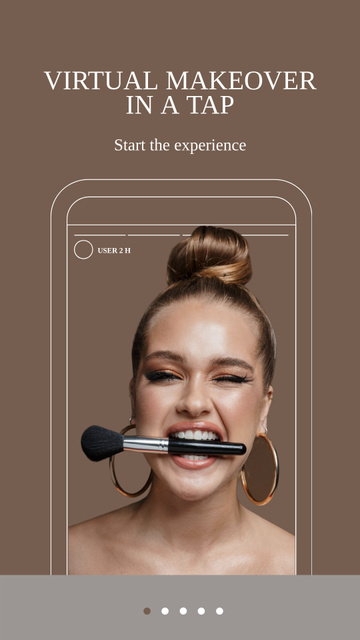 Plantilla de diseño de New Mobile App Announcement for Virtual Makeup Mobile Presentation 