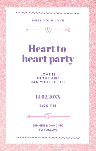 Awesome Party For Meeting Love And Acquaintances Invitation 4.6x7.2in – шаблон для дизайна