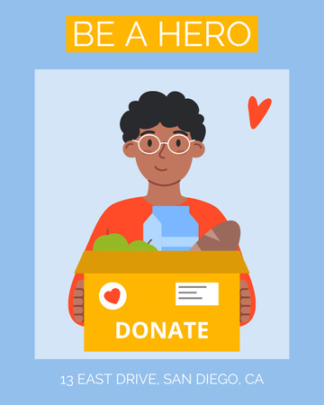Пожертвование еды и благотворительность Poster 16x20in – шаблон для дизайна