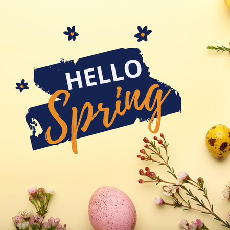 Congratulations on Coming of Spring Instagram Design Template