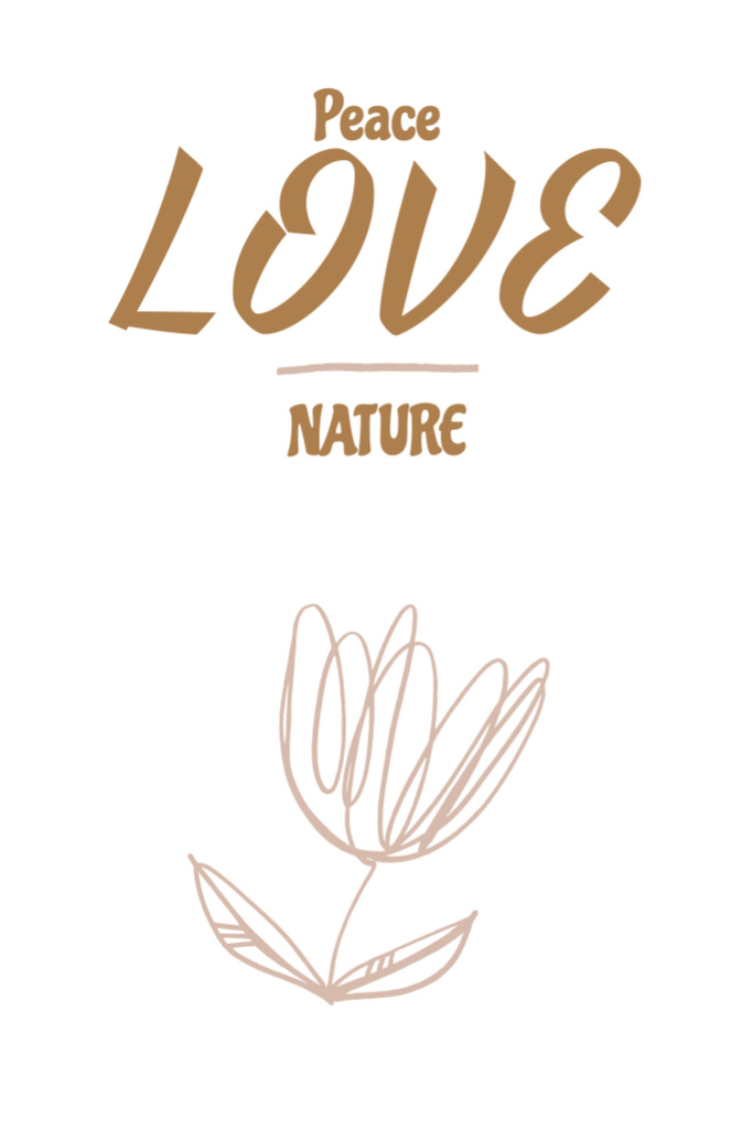 Eco Concept With Cute Flower Postcard 4x6in Vertical Design Template