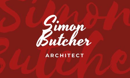 Ontwerpsjabloon van Business Card 91x55mm van Architect Services Offer in Red