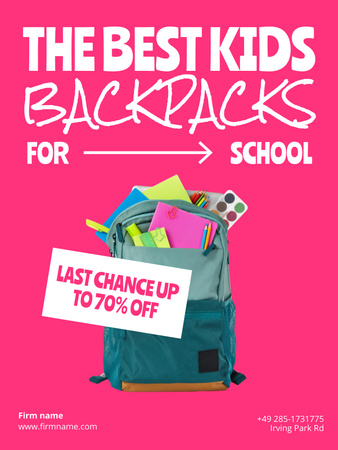 Szablon projektu Backpacks for School Poster US