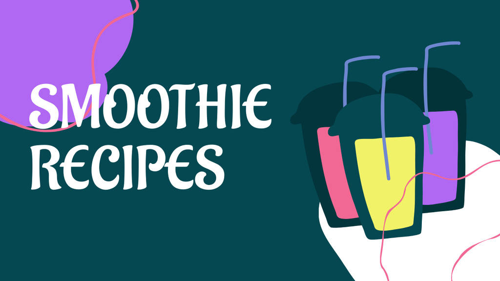 Szablon projektu Smoothie Recipies with Glasses Youtube Thumbnail