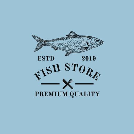 Seafood Shop Ad Logo Design Template