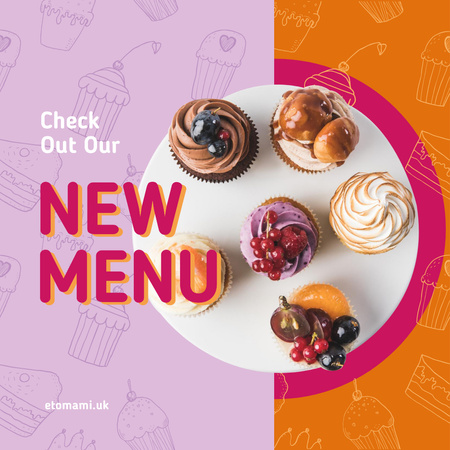 Delicious cupcakes set Instagram – шаблон для дизайну