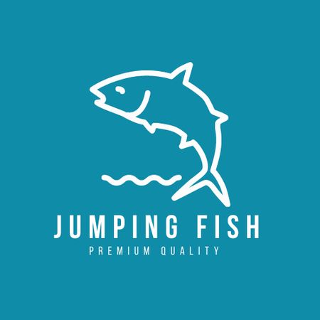 Fish Shop Ad Logo Design Template