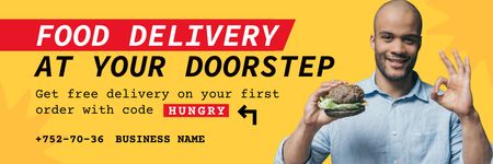 Doorstep Food Delivery Service Email headerデザインテンプレート