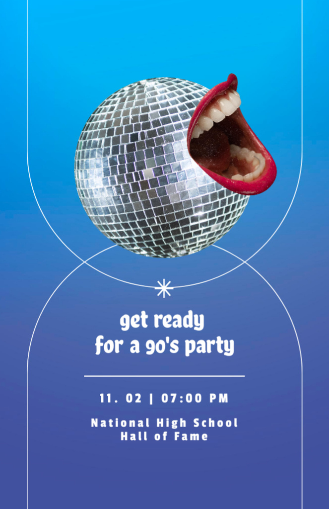 Modèle de visuel Crazy Disco Party - Invitation 5.5x8.5in