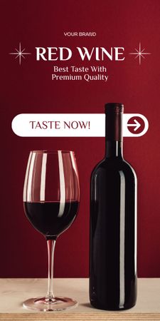 Premium Quality Red Wine Offer Graphic Design Template