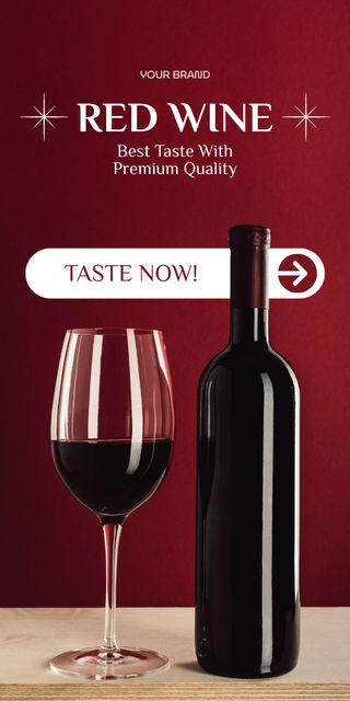 Premium Quality Red Wine Offer Graphic Design Template
