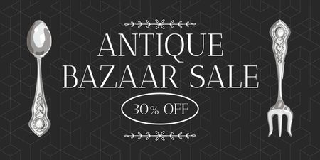 Silver Cutlery With Discounts Offer On Antique Bazaar Twitter Design Template