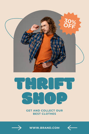 Hipster for Thrift Shop Sale Pinterest Design Template