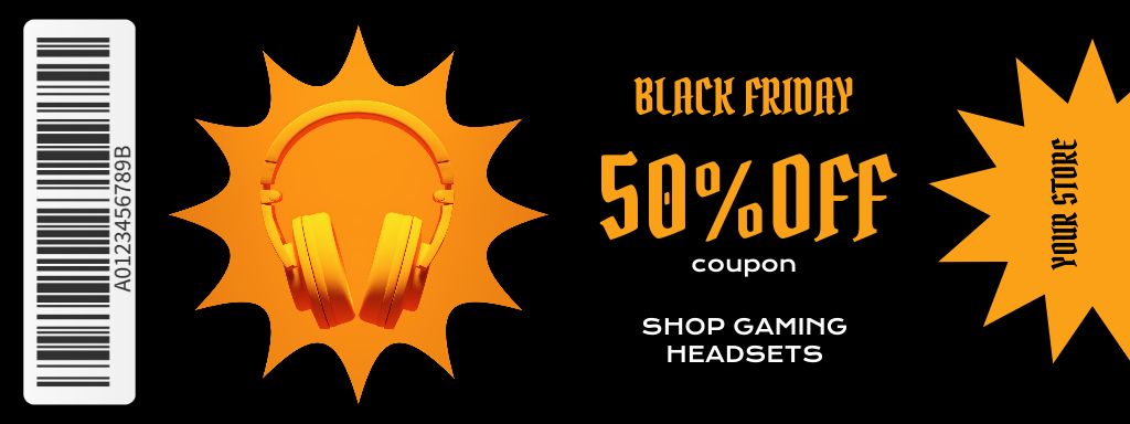 Szablon projektu Electronics Sale on Black Friday with Orange Gadgets Coupon