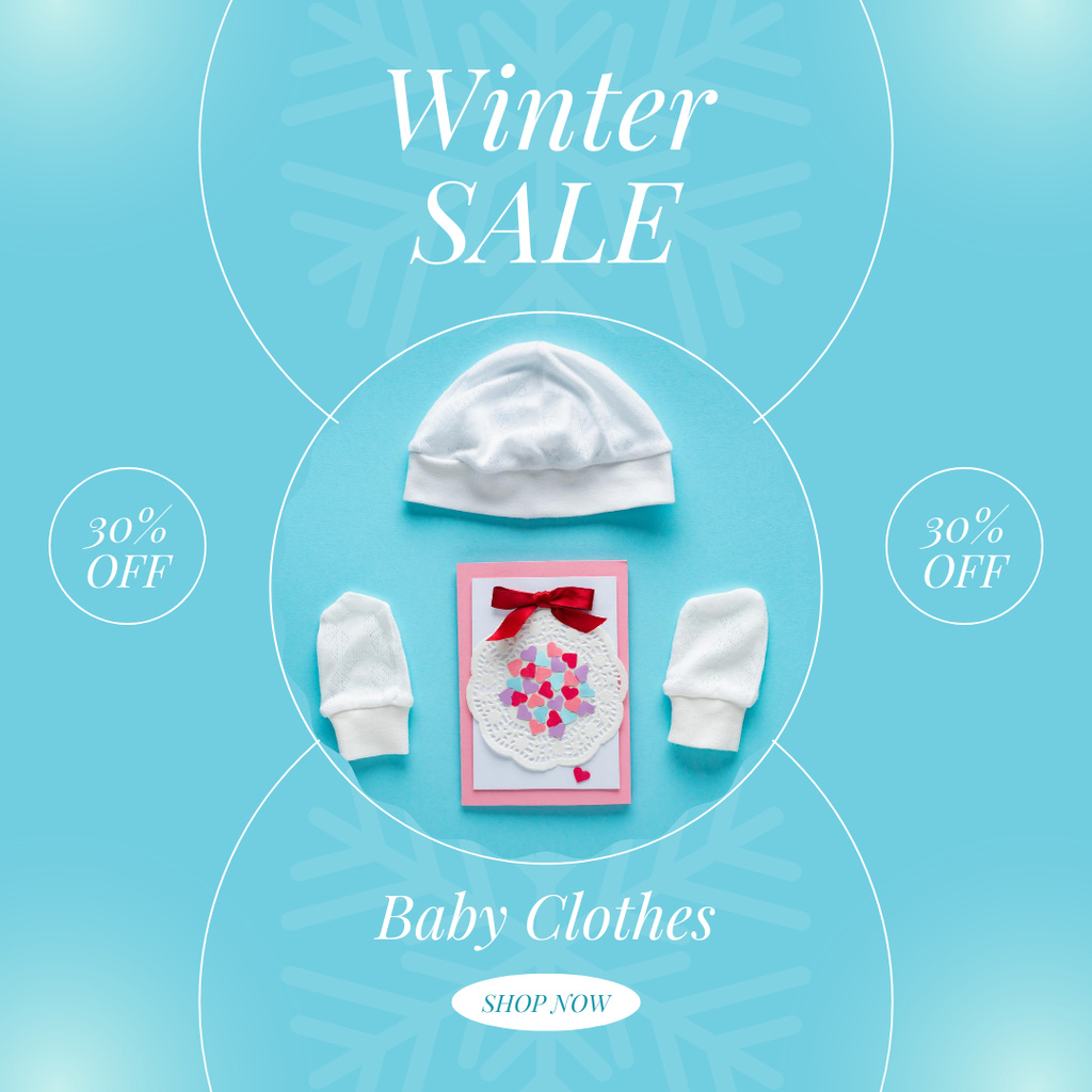 Baby Winter Clothes Discount Offer Instagram – шаблон для дизайну