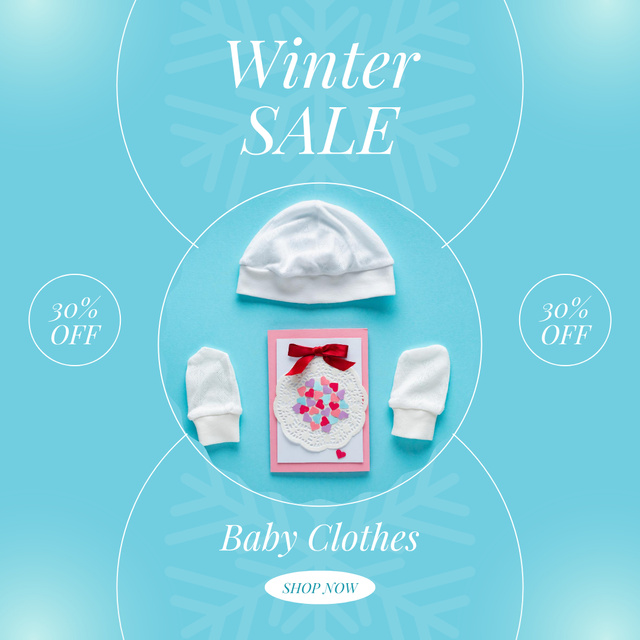 Baby Winter Clothes Discount Offer Instagram tervezősablon