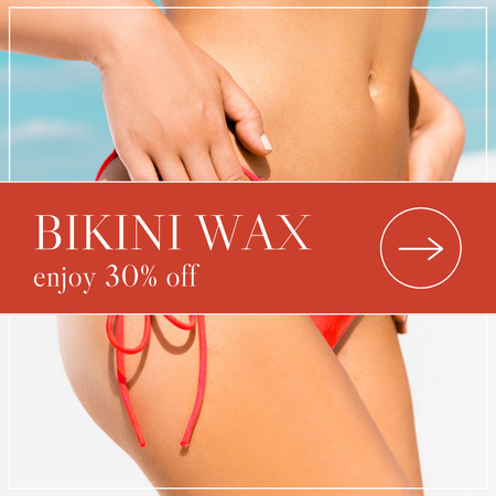 Ontwerpsjabloon van Instagram van Kortingsaanbieding voor bikini waxen