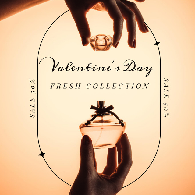 Plantilla de diseño de Discount on the Fresh Collection of Perfume for Valentine's Day Instagram AD 