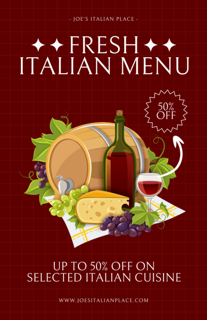 Discount on National French and Italian Cuisine Recipe Card – шаблон для дизайна