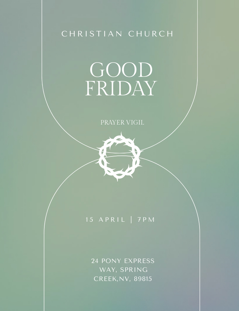 Plantilla de diseño de Invitation to Good Friday in Christian Church Invitation 13.9x10.7cm 