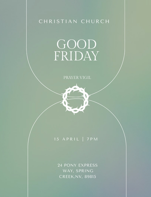 Plantilla de diseño de Invitation to Good Friday in Christian Church Invitation 13.9x10.7cm 