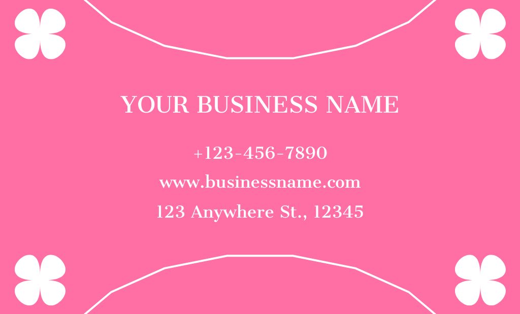 Thanks Message to Loyal Client on Simple Pink Layout Business Card 91x55mm Design Template