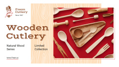 Kitchenware Ad with Wooden Cutlery Set